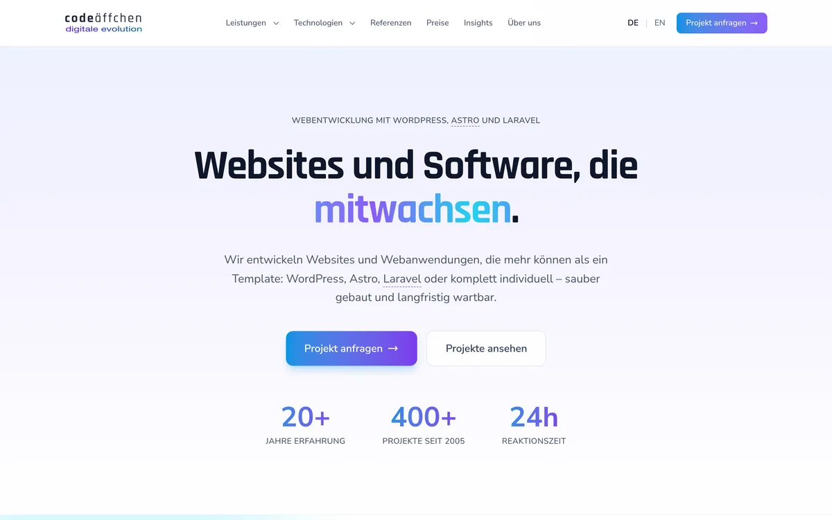Startseite von codeaeffchen.de